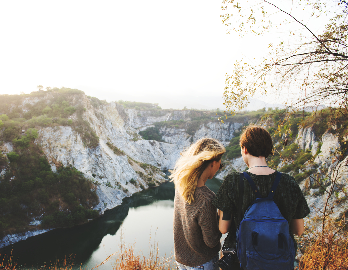 Adults enjoying an active day outdoors